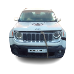 2015 Jeep Renegade 1.4 being stripped for spares, showing dismantled engine, body panels, interior parts, and mechanical components for resale.