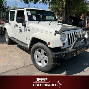 2010 Jeep Wrangler 2.8 JK diesel used parts for sale in Pretoria, South Africa, including engine components, gearbox, suspension parts, body panels, headlights, taillights, and interior spares.